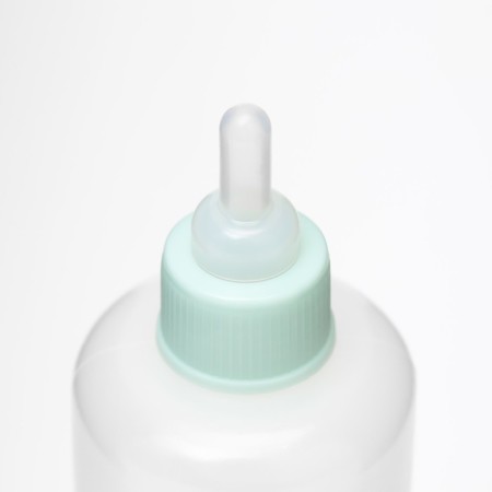 A bottle for feeding with a measured scale, 100 ml (nipple+funnel), blue-5