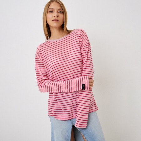 Longsliv female striped Mist ONESIZE, pink
