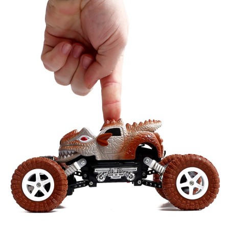 Dino radio -controlled jeep works on the battery, brown color-3