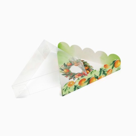 Box for confectionery products with PVC “Happy New Year!”, 18 x 4 cm, New Year-3
