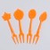 Autumn leaves skewers, set 24 pcs, color orange