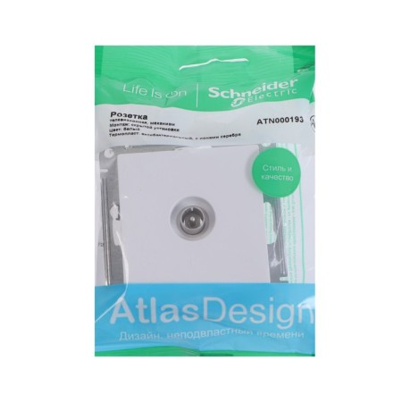 Television socket SE AtlasDesign, built -in, IP20, white, Atn000193-2