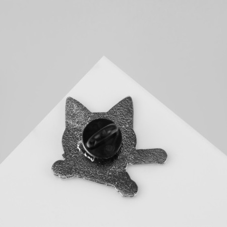 Icon "cat" hunter, with a grin, black color in silver-1
