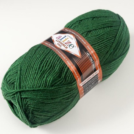 Yarn "Lanagold fine" 49% wool, 51% acrylic 390m/100g (118 green)-1