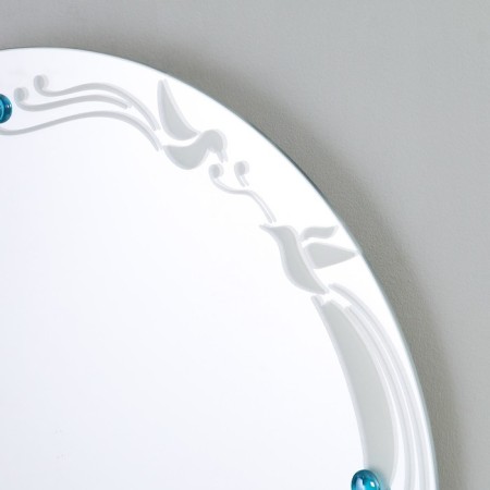 Mirror "Birds in a circle", with sandblasting graphics, wall, 50 × 50 cm-1