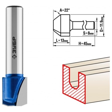 Frases groove bison 28742-11.9-22, shaped No. 3, 11.9 x 13 mm 13 mm