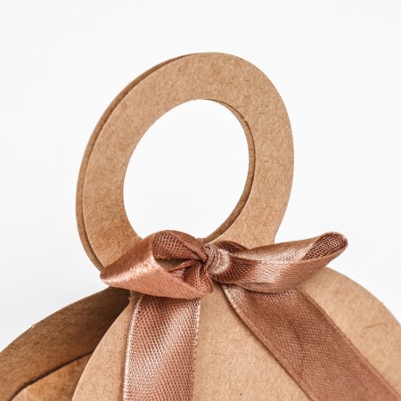 Folding box, with a bow and a pen, craft, 6 x 8 x 3 cm-2