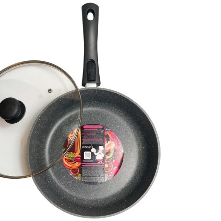 Deep pan -Panair Sogretta, removable handle, with a lid, cast aluminum, d = 28 cm-4