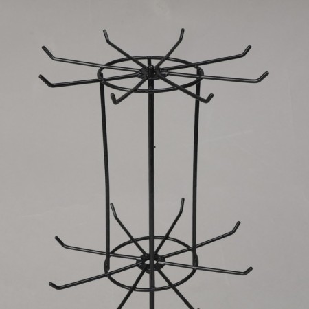 Turntable, 2 tiers of 8 hooks, 20 × 20 × 40, black color-3