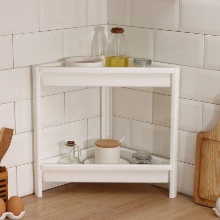 Rowbrush 2-tier angular Vikea, 33 × 33 × 40.7 cm, white color