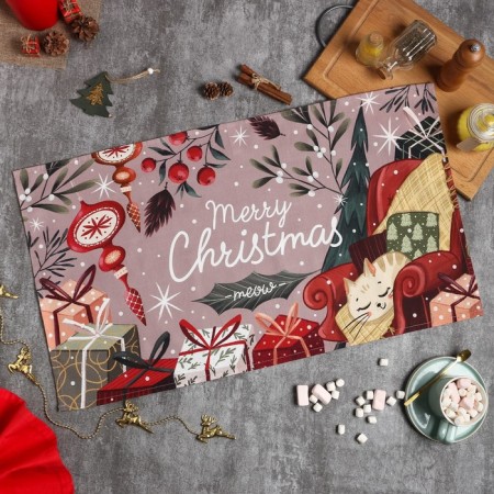 Merry Christmas 40x73 cm, 100% cotton, sarzha 190 g/m2