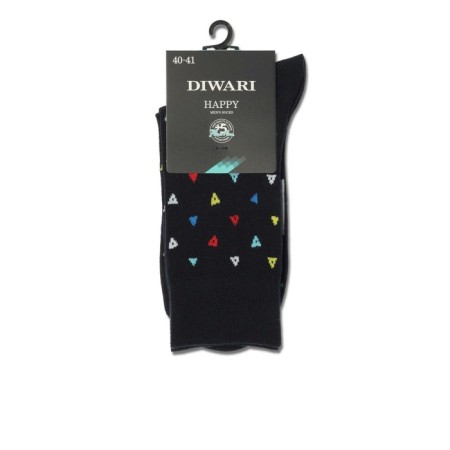 Men's cotton socks Diwari Happy "Triangles", size 25, dark blue color-4
