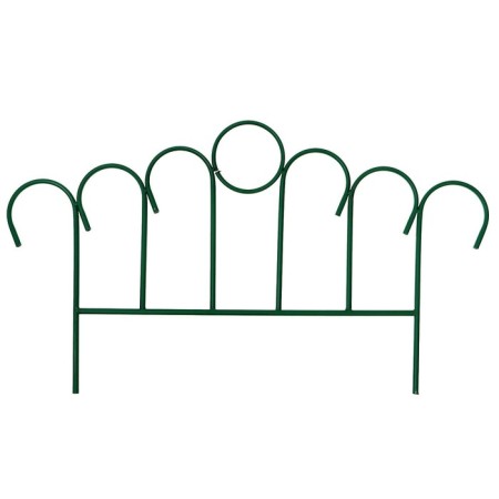 Decorative fence, 49 × 415 cm, 5 sections, metal, green, "sunrise"-7