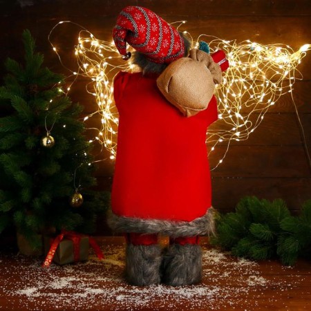 Santa Claus "in a red checkered sweater, with a flashlight" 60 cm-3