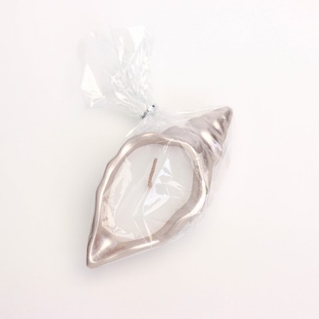 Candle "shell" in a candlelight made of gypsum is small, 11.5x5.5x3.5 cm, champagne-4