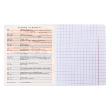 Subject notebook, 36 sheets, cage, history, erichkrause "Timeline", coated cardboard, Blok OFSET 100%, information block-2