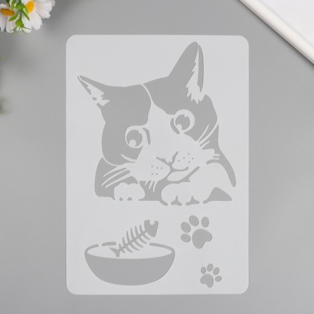 Plastic stencil "Cat" 21x29.7 cm