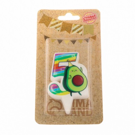 Candle in the Avocado cake, number 5, 6.5 cm-3