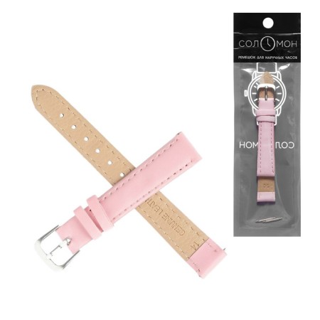 Solomon watch strap, 14 mm, genuine leather, L-18 cm, pink