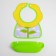 Bibslate for feeding "Flower" waterproof on the button, with a super-carman, the color is green