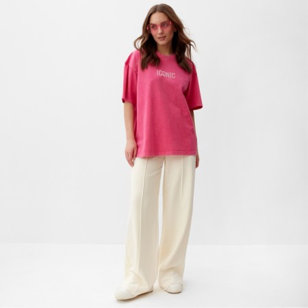 Women's T -shirt Mist icon made of boiled cotton, p. S, pink-1