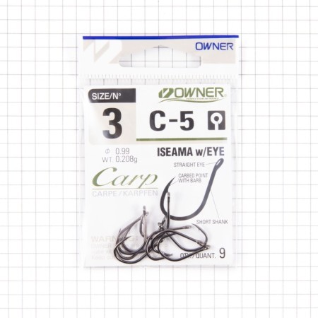 Hook Owner Isaama W/Eye BC No. 3, 9 pcs
