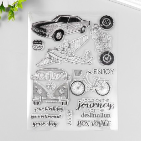 Stamp for creativity Silicon "Transport for travel" 15.5x21 cm
