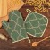 Set "Gold Ornament" mittens-seging 20x28cm, seize 19x19cm, 100% HL, Vatin 250g/m2
