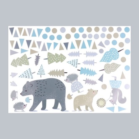 Stick plastic interior color "Forest residents" 50x70 cm-1
