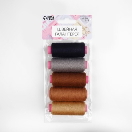 Set of thread "Wet asphalt", 40/2, 200 m, 5 pcs, color colorful color-1