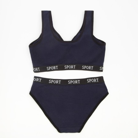 Female set (top, panties) Dark blue color, size 42-44-6
