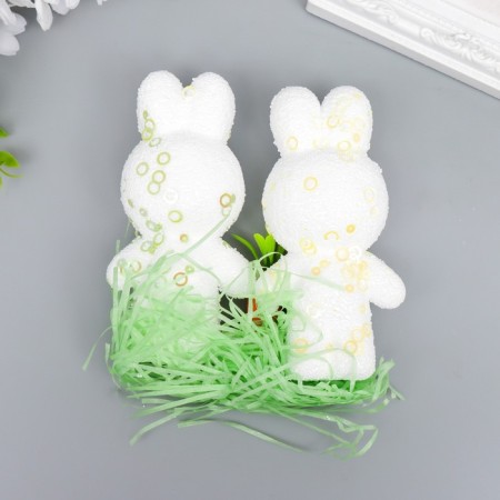 Decor "Zaychat in sprinkling with carrots and grass" set 12 cm-2