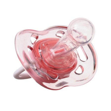 Nipple - classic dummy, silicone, +6 months, with a cap, pink color-4