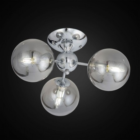 Ceiling chandelier CITILUX "Tommy" CL102130, 46x46x23.5 cm, 3x40W, E14, gray color.-1