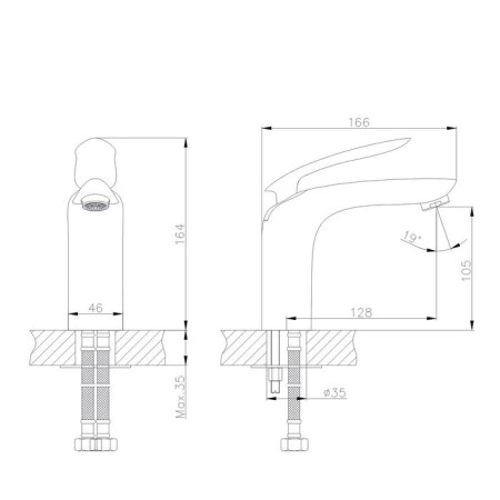 Mixer for the rush ISLAND IS6535-11, single-leaf, chromium-1