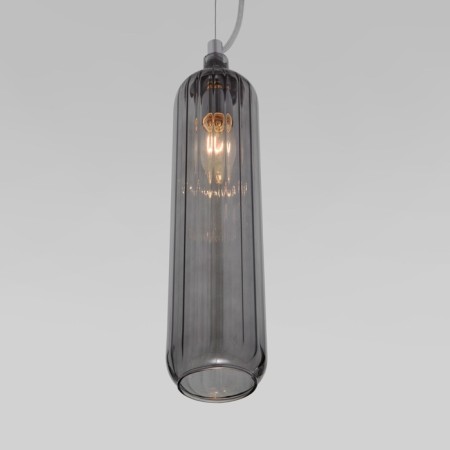 Suspended lamp EUROSTA SIESTA 50252/1, E14, 1x60W, 355x80 mm, chromium color, smoky-1