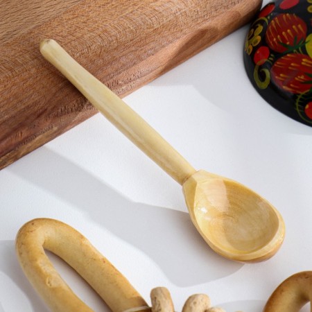 A spoon of tea, varnished, 14 × 3.5 cm
