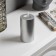 Silver LED candle, 7 × 15 × 7 cm, plastic, AAX2 batteries (not complete), warm white glow
