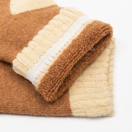 Baby socks with camel wool, nut color, rr 22 (10-12 years)-2