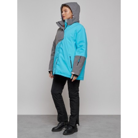 Ski jacket women's winter, size 54, blue color-2