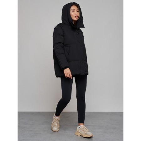 Winter jacket female, size 50, black color-7