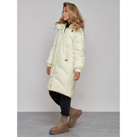 Coat insulated winter female, size 48, color light yellow-2