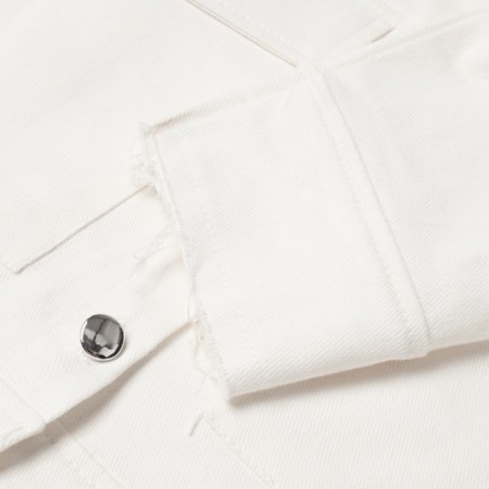 Women's shirt shortened with cuts Mist: Denim R.48, White-8