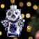 Christmas tree toy "cat", gzhel, porcelain, h = 8cm
