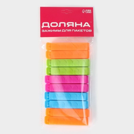 Clamps for packages of a share, 7.5 cm, 10 pcs, color mix-3