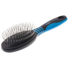 Delight brush massage, small, metal teeth, black and blue
