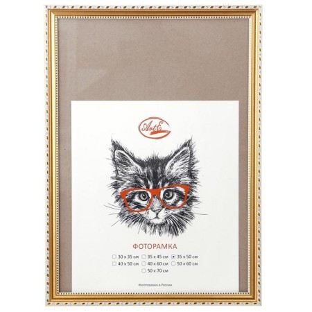 Photo frame plastic 35x50 cm, gold line (plastic screen)-4