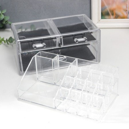 Organizer Casket Plastic 3 Transparent Boxes 19x14.5x24 cm-3