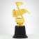The reward figure "note", the plastic stand is black, gold, 16 x 8 x 7 cm.