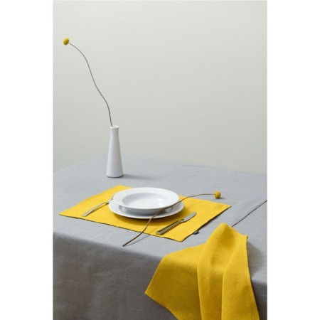 Serving napkin made of washing linen of mustard -colored Essential, size 45x45 cm-4